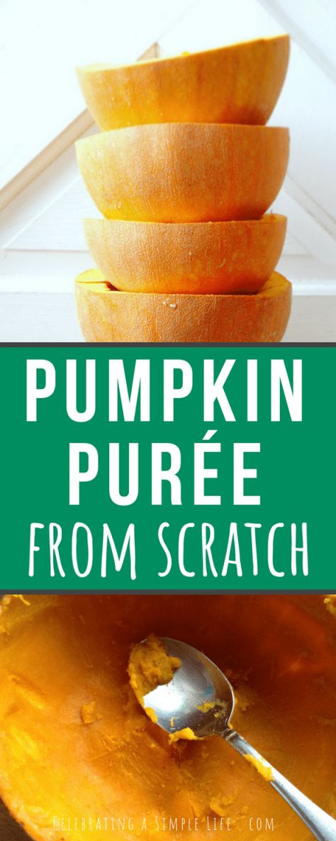 Really easy how-to for making homemade pumpkin puree from scratch Making Pumpkin Puree, Pumpkin Empanadas, Cook Pumpkin, Puree Recipes, Pumpkin Puree Recipes, Csa Recipes, Pumpkin Squash, Homemade Pumpkin Puree, Thanksgiving Food