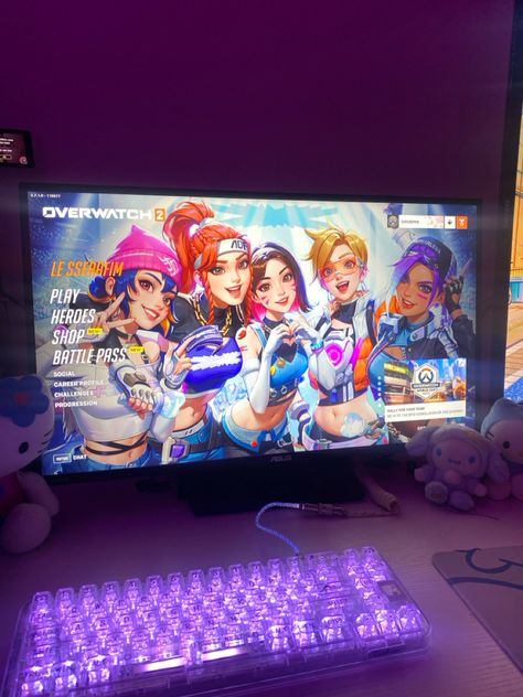 pink cute hello kitty y2k gaming pc setup Overwatch Gaming Setup, Overwatch Setup, Pink Cute Hello Kitty, Y2k Gaming, Gaming Pc Setup, Hello Kitty Y2k, Gamer Setup, Cute Hello Kitty, Overwatch 2