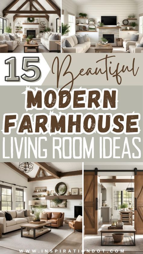 15 Beautiful Modern Farmhouse Living Room Ideas for Home Decor Inspiration. The modern farmhouse style has taken the home decor world by storm. If you’re looking to style your living room with modern farmhouse charm, you’re in the right place! Let’s explore 15 modern farmhouse living room ideas to help you create a space that exudes comfort, style, and character. Family Room Inspiration Modern, Rustic Den Room Ideas, Farm Style Living Room, Modern Farmhouse Family Room Ideas, Farmhouse Renovation Ideas, Farmhouse Modern Living Room, Small Modern Farmhouse Living Room, Living Room Inspiration Farmhouse, Farmhouse Furniture Ideas