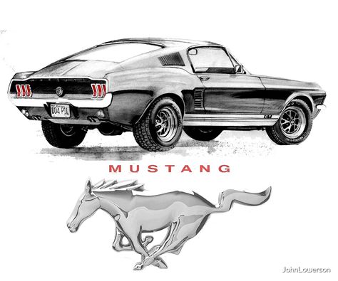 « Mustang Drawing T Shirt » par JohnLowerson Muscle Car Drawing, Mustang Cake, Art School Aesthetic, Mustang Tattoo, Rockabilly Artwork, Mustang Drawing, Mustang Art, Ford Mustang 1967, Mustang Wallpaper