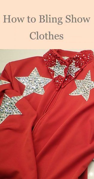 How to Bling Show Clothes ⋆ Little America Miniature Horses, applying crystals to horse show clothing Horse Show Crafts, Bling Clothes Diy, Bedazzle Ideas Clothes, Western Showmanship Outfits, Western Show Outfits, Diy Western Show Shirt, Western Horse Show Outfits, Bedazzled Clothes Diy, Western Pageant Wear