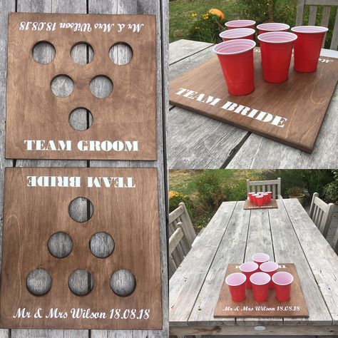 30th Birthday Present, Backyard Engagement Parties, Engagement Party Planning, Wedding Party Games, Wedding Reception Activities, Engagement Party Games, Campground Wedding, Reception Activities, Beer Wedding