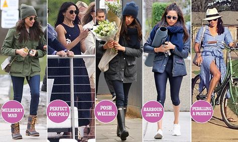 Meghan Markle’s next advance into British hearts could be via her wardrobe - she has been flying the flag for home-grown luxury fashion brands including Hunter, Barbour and Burberry. Meghan Markle Travel Style, Meghan Markle Travel, Meghan Markle Pre Royal Style, Sloan Ranger, Meghan Markle Pregnant Outfits, Meghan Markle Trench Dress, Harry And Megan Markle, Meghan Style, Meghan Markel