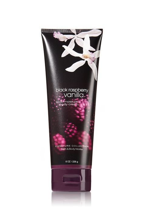 Black Raspberry Vanilla Triple Moisture Body Cream | Bath & Body Works. The only body soap & lotion scent I use. This cream version works wonders for dry skin, or regular skin in dry climates. Bath N Body Works, Fun Products, Black Raspberry Vanilla, Smell Goods, Vanilla Fragrance, Black Raspberry, Bath And Bodyworks, Body Soap, Guilty Pleasures