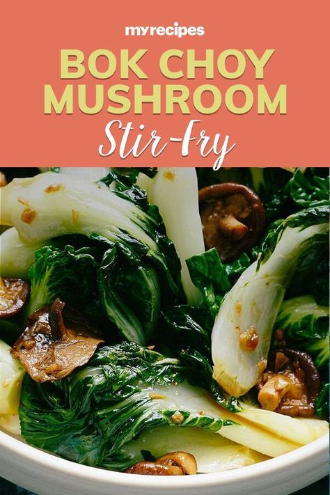 bok choy stir fry Book Choy, Mushroom Stir Fry, Pbs Food, Asian Foods, Veggie Side Dishes, Chinese Cooking, Stir Fry Recipes, Asian Cooking, Veggie Dishes