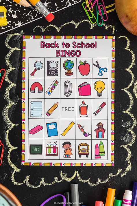 First Day Of School Bingo, Kindergarten Bingo Free Printable, All About Me Bingo, Back To School Games Preschool, Free Bingo Printables, Back To School Bingo Free Printable, Back To School Games For Kids, September Bingo, Printable Bingo Cards Free