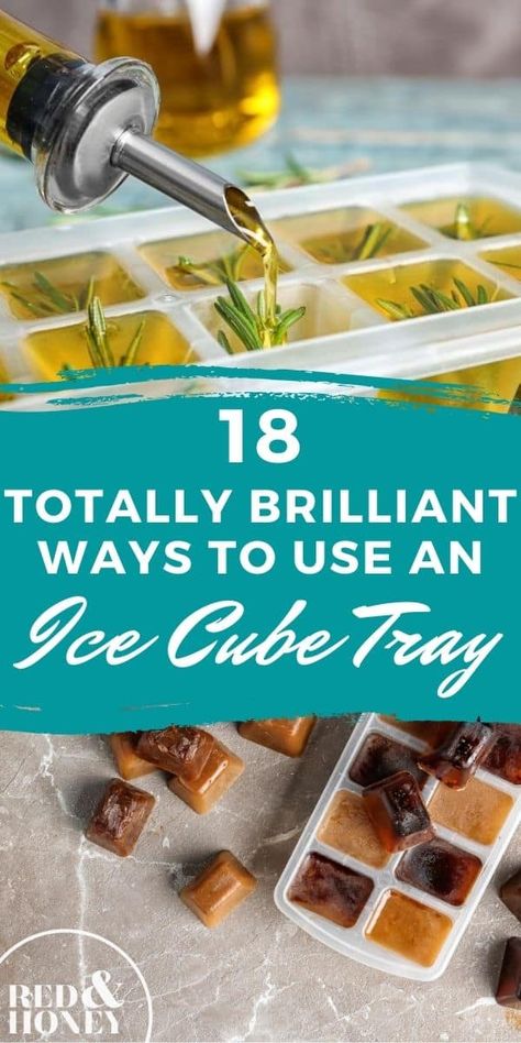 These ideas, tips, tricks and hacks are GENIUS! Where have they been all my life?! (#1, 7, and #12 are the best!!). After years of broken jars and natural living failures of all sorts I found the answer...ice cube trays! Yes, you read that right. Check out these ways to use them for bone broth, leftovers, wine ...YES...wine… herbs, cookie dough and more! #naturalliving #tips Ice Cube Tray Hacks, Ice Cube Tray Recipes, Ice Cube Recipe, Unique Smoothies, Stews Recipes, Leftover Wine, Freezing Herbs, Veggie Smoothies, Healthy Soups