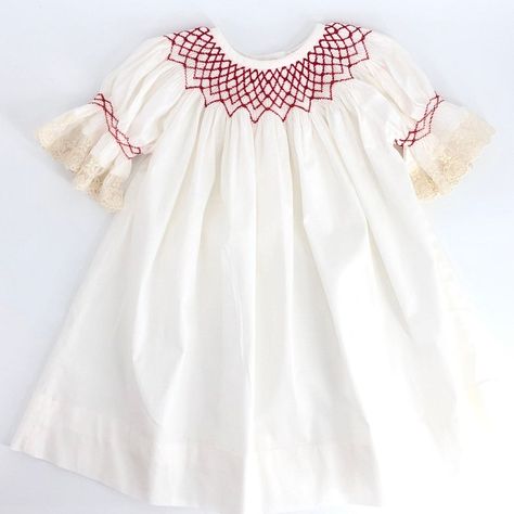 Smocked Baby Girl Dresses, Smocked Christmas Dresses, Smocked Bishop Dress, Santa Dress, Smocked Clothes, Heirloom Dresses, Smocked Dresses, Christmas Dresses, Valentine Dress