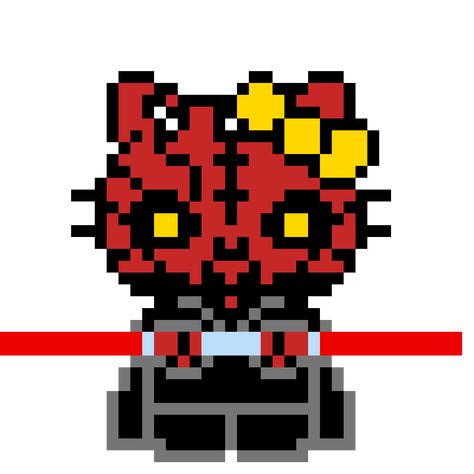 Hello Kitty Dark, Dark Maul, Drawing Application, Pixel Drawing, Pixel Art, Free Online, Hello Kitty, Kitty, Art