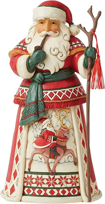 Santa With Reindeer, Jim Shore Christmas, Reindeer Figurine, Disney Traditions, Santa Figurines, Mini Figurine, Christmas Collectibles, Jim Shore, Elephant Figurines