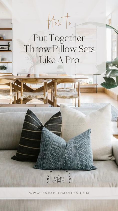 Master the art of arranging throw pillow sets with these pro tips for a perfectly styled space. Throw Pillow Arrangement, Two Couches, Pillow Sets, Low Sofa, Grey Sectional, Pillow Arrangement, Throw Pillow Styling, Couch Throw Pillows, Throw Pillow Sizes