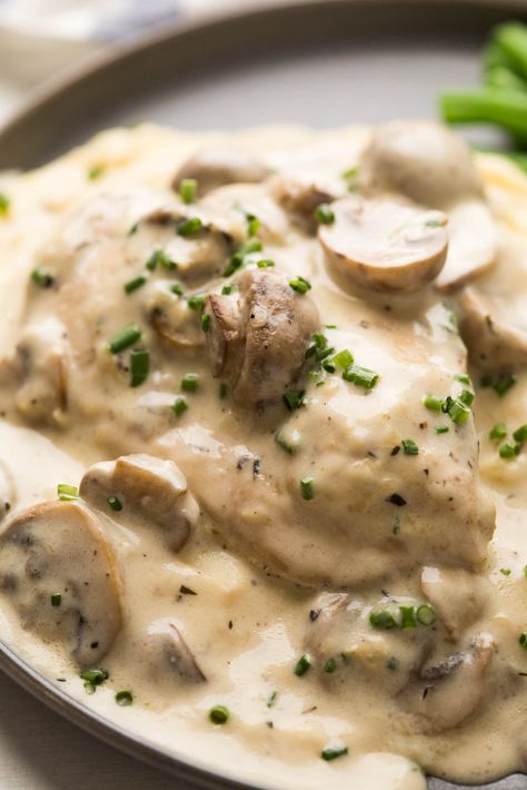 Instant Pot Chicken in Mushroom Sauce - My Food Story Instant Pot Mushroom Chicken, Campbells Mushroom Soup, Pressure Cooking Chicken, Cream Of Mushroom Chicken, Chicken Thighs Mushrooms, Mushroom Sauce Recipe, Mushroom Cream Sauces, Food Story, Mushroom Soup Recipes