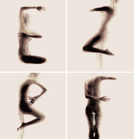 Body Silhouette Body Imprint Art, Typography Design Font, Experimental Type, Body Silhouette, Bouidor Photography, Alphabet Photography, Body Art Photography, Hand Drawn Type, Art Cart