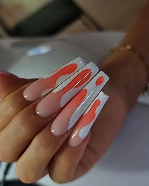 Long Acrylic Nail Designs, Drip Nails, Work Nails, Exotic Nails, Long Acrylic Nails Coffin, Unique Acrylic Nails, Long Square Acrylic Nails, Bling Acrylic Nails, Square Acrylic Nails