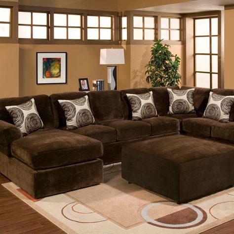 Bradley Sectional - Jerome's Furniture Brown Sectional Sofa, Affordable Living Room Furniture, Brown Sectional, White Sectional, Sectional Sofa With Chaise, Brown Furniture, Brown Living Room, Brown Sofa, Large Sofa