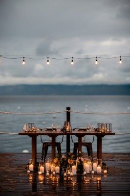 Outdoor Fall Wedding, Most Romantic Places, Lake Tahoe Weddings, Tahoe Wedding, Romantic Places, Romantic Dinners, House In The Woods, Beach Themes, Dinner Table