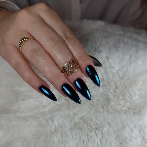 Blue chrome softgel💙 Blue Nails Chrome, Deep Blue Nails, Nails Chrome, Blue Chrome, Blue Nails, Deep Blue, Acrylic Nails, Nails, On Instagram