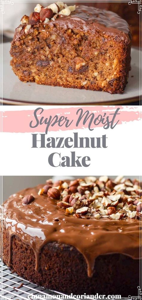 Gianduja Cake, Hazelnut Recipes Desserts, Italian Chocolate Cake Recipe, Hazelnut Cake Recipe, Nougat Cake, Hazelnut Flour, Hazelnut Dessert, Hazelnut Recipes, Easy Cake Recipe