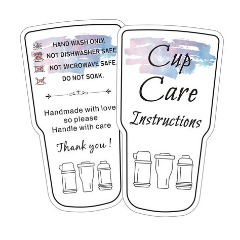 Cricket Hacks, Care Instruction Cards, Cricket Joy, Circuit Joy, Tumbler Care Instructions, Cricut Projects Easy, Cards Packaging, Cricut Supplies, Business Printables