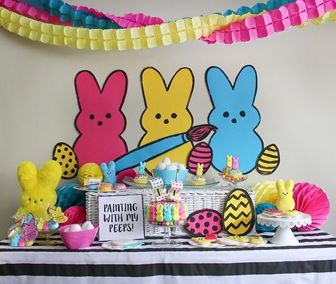 Painting With My Peeps: Egg Coloring Easter Party Easter Cookout, Peeps Party, Shaving Cream Easter Eggs, Coloring Party, Hanging With My Peeps, Activities Director, Easter Party Invite, Art Party Ideas, Easter Egg Coloring