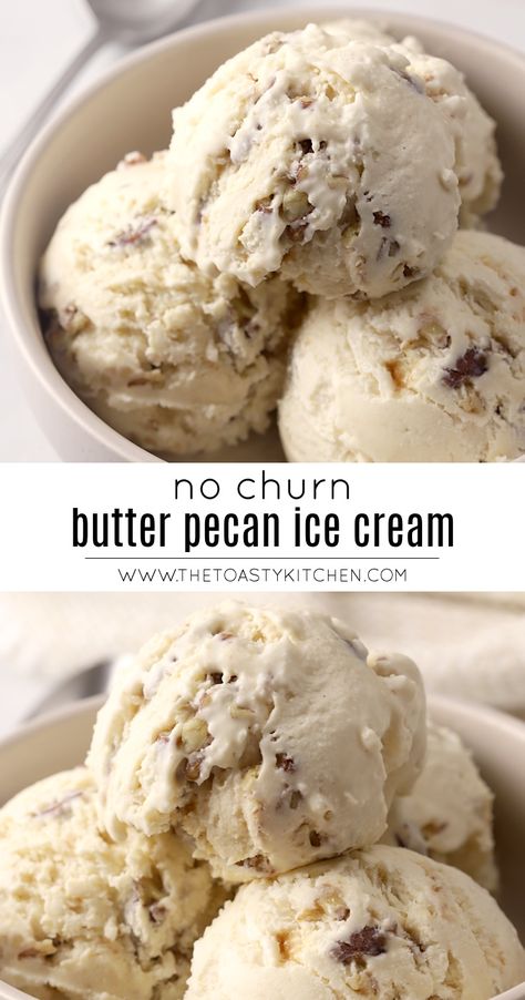 Churn Butter, Butter Pecan Ice Cream, Bean Ice Cream, Easy Ice Cream Recipe, Pecan Ice Cream, Ice Cream Maker Recipes, Ice Cream Mixture, Easy Ice Cream, Ice Cream At Home