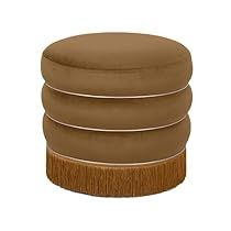 Hollywood Glam Furniture, Brown Ottoman, Glam Furniture, Tov Furniture, Velvet Ottoman, Round Ottoman, Coffee And Cocktail Tables, Upholstered Ottoman, Furniture Care