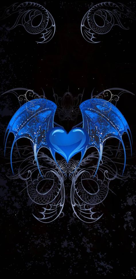 Emocore Wallpaper, Scene Emo Wallpaper, Scene Emo Art, 2000s Wallpaper, Really Cool Wallpapers, Black And Blue Wallpaper, Gothic Heart, Scene Wallpaper, Future Wallpaper