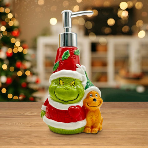 Christmas Soap Dispenser, Christmas Bathroom Decor, Christmas Green Ceramic Soap Dispenser for Kitchen Countertop, Christmas Bathroom Kitchen Decorations, Refillable Hand Soap Dispenser With Pump Grinch Soap Dispenser, Christmas Soap Dispenser, Bathroom Decor Christmas, Christmas Hand Towels, Ceramic Soap Dispenser, Christmas Soap, Kitchen Decorations, Christmas Bathroom Decor, Decorative Soaps