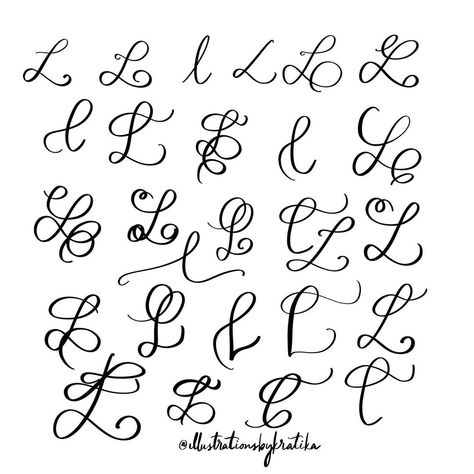 L In Different Fonts, L Signature Ideas, Letter L Tattoo, Pretty L, L Tattoo, Sketching Ideas, Tattoo Font, Letter L, Life Hacks For School