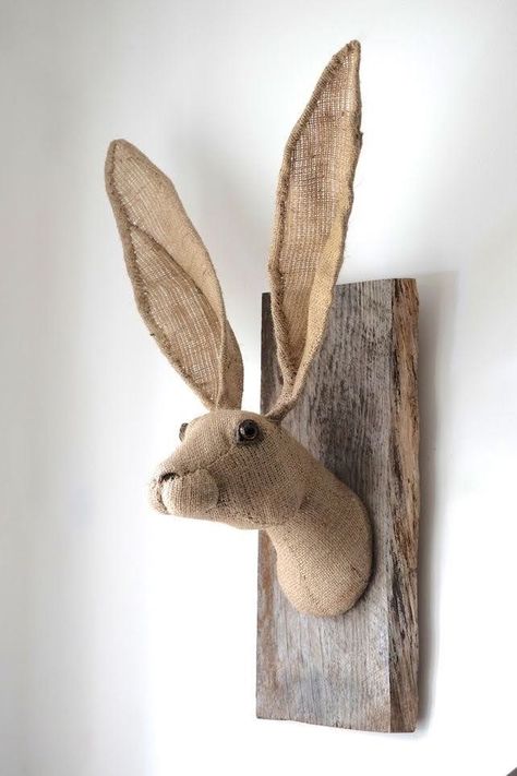 Animal Taxidermy, Sculpture Textile, Animal Head Wall, Taxidermy Art, Textile Sculpture, Faux Taxidermy, Animal Head, Aging Wood, Fabric Animals