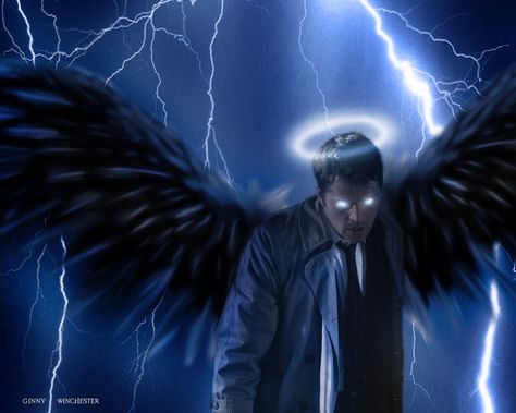 Castiel Wings, Dark Angel Wallpaper, Supernatural Drawings, Castiel Supernatural, Joker Hd Wallpaper, Supernatural Fan Art, Supernatural Wallpaper, Supernatural Art, Supernatural Pictures