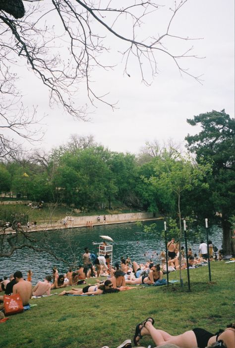 Austin Core, Austin Texas Aesthetic, Caroline Core, Barton Springs Austin, Austin Aesthetic, Social Table, Austin Trip, College Core, Table Aesthetic