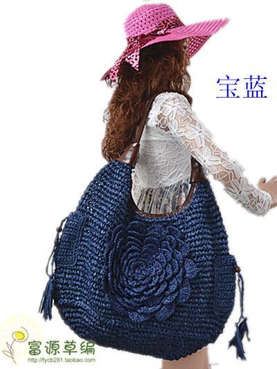 Free postage new Korean hand woven straw bag beach leisure tide Crochet Handbag… Ruffles Bag, Hemp Bag, Crochet Shoulder Bags, Crochet Handbag, Straw Beach Bag, Crochet Handbags Patterns, Straw Handbags, Crochet Purse Patterns, Trendy Handbags