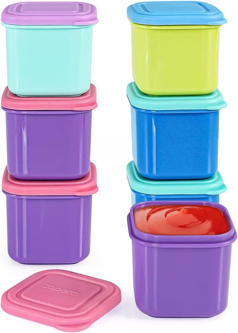 Amazon.com: Caperci Leakproof Condiment Salad Dressing Container To Go with Lids 6 Pack - 3 oz/90ml Stackable Small Food Storage Containers for Sauce, School Lunch, Work, Travel, BPA-Free: Home & Kitchen Lunch Work, Dressing Containers, Salad Dressing Container, Small Food, Efficient Storage, Mixing Bowls Set, Food Storage Containers Organization, Small Meals, Container Set