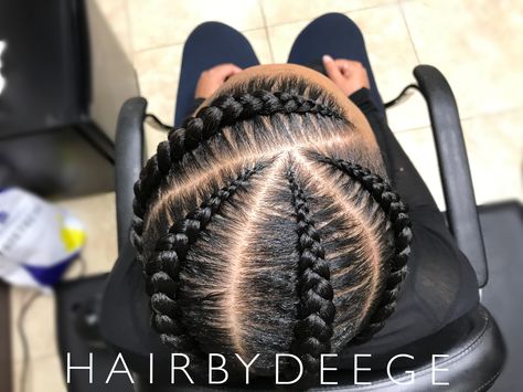 4 Feed-In Braids • Houston Braider to book an appointment email iimdeege@aol.com • StyleSeat.com/HairByDeege 3-4 Feed In Braids Hairstyles, 4stitch Feed In Braids, Five Feed Ins Braids, 4feed In Braids, 4 French Braids Black Hair, 4 Feedin Braids Style, 5 Feed In Braids, Feed In Braids Hairstyles Cornrows, 5 Feed In Braid Styles