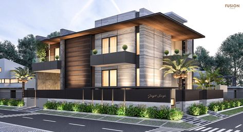 Bekijk dit @Behance-project: 'Corner House at Shastri Nagar' https://www.behance.net/gallery/69495657/Corner-House-at-Shastri-Nagar Banglow Elevation, Corner Elevation Design, Small House Elevation Design, House Design Exterior, Modern House Facades, Modern Exterior House Designs, Duplex House Design, Corner House, Bungalow House Design