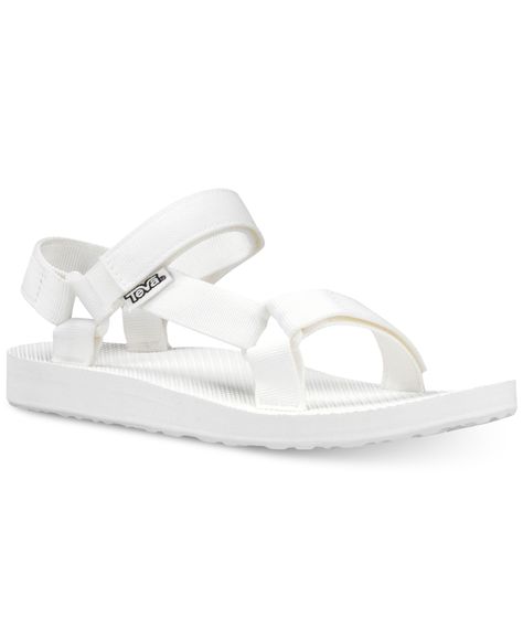 White Teva Sandals, White Teva, Teva Original Universal, White Sandal, Water Shoes Women, Teva Sandals, Walking Sandals, Womens Stilettos, Flip Flop Shoes