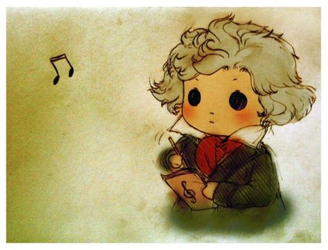 Isn't this the cutest picture of Beethoven that you've ever seen? Classical Music Composers, Classical Musicians, Classical Period, Classic Music, Music Illustration, Musical Art, Modern Bedroom Decor, Music Composers, Kawaii Doodles