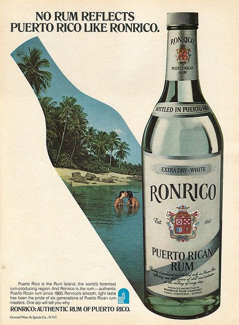 Ronrico - 1979 by rchappo2002, via Flickr Cutty Sark Whisky, Gallery Wall 8x10, Bar Gallery Wall, Beach In Puerto Rico, Cuervo Tequila, Cutty Sark, Couple Kissing, Retro Bar, Drinks Brands