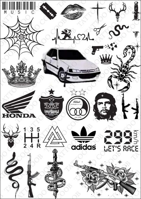 Honda Tattoos, Half Sleeve Tattoos Polynesian, Honda Tattoo, Sleeve Tattoos Polynesian, Edgy Tattoos, Tattoos Polynesian, Fire Tattoos, Tattoos Simple, Flash Tattoo Designs