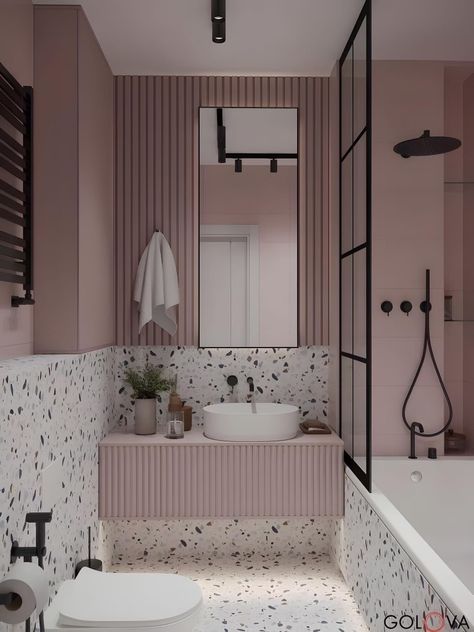 Terrazzo Bathroom, Wc Design, Bilik Air, Bathroom Decor Luxury, Washroom Design, Bathroom Redesign, Bathroom Design Decor, 아파트 인테리어, Toilet Design