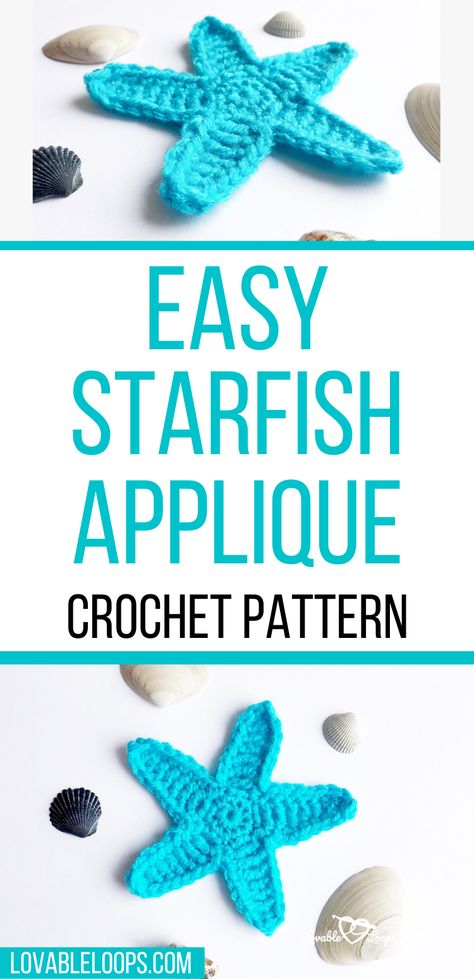 Crochet Starfish Pattern, Crochet Pattern Free Easy, Starfish Crochet, Crochet Starfish, 2024 Crochet, Crochet Sea Creatures, Starfish Pattern, Fish Ideas, Crochet Applique Patterns Free