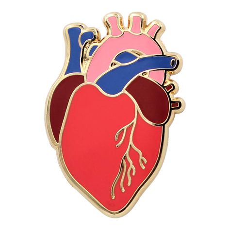 PRICES MAY VARY. ANATOMICAL HEART PIN - A realistic, 2D representation of the human heart, inspired by scientific illustration and carrying with it the core symbolism of the heart. PREMIUM QUALITY LAPEL PIN - We go above and beyond to use the highest quality material to deliver the best product to you. Real gold & Pantone matched colors are part of our quality standard PERFECT SIZE - 1.3” tall hard enamel lapel pin with smooth finish well suited for denim, jackets, backpacks, suits & shirts for Native Symbols, Heart Enamel Pin, Pinning Ceremony, The Human Heart, Spinning Workout, Anatomical Heart, Heart Pin, Human Heart, Scientific Illustration