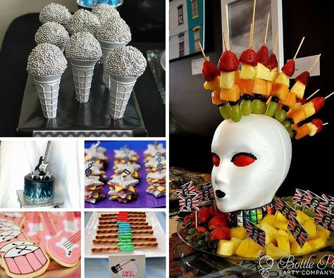 Rock Star Food Rock And Roll Party Ideas, Star Party Ideas, Rock Star Party Decorations, Rock Star Party Favors, Festa Rock Roll, Rock And Roll Party, Rock And Roll Birthday Party, Guitar Party, Rock Star Theme