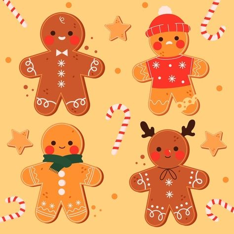 Ginger Bread Design Ideas, Gingerbread Man Inspiration, Gingerbread Man Designs Decorating, Christmas Gingerbread Man Drawing, Gingerbread Men Illustration, Ginger Bread Cookies Drawing, Gingerbread Men Drawing, How To Draw Gingerbread Man, Gingerbread Cookie Illustration