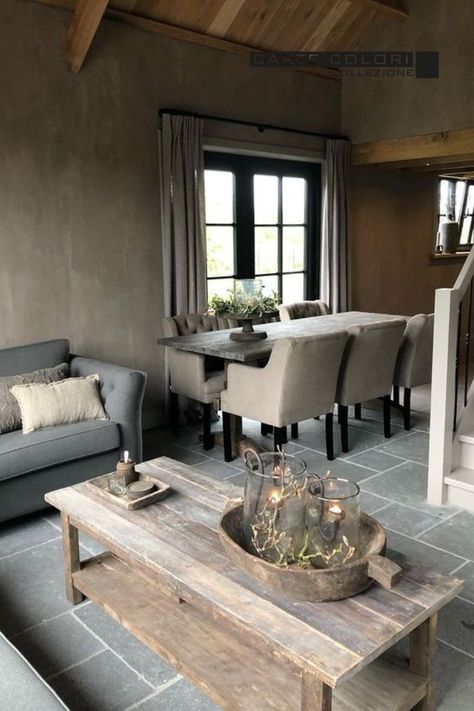 Tuscan Style, Rustic Living, Old Farm, Living Room Grey, Home Deco, Home Accents, Vintage House, Rust, Interior Decorating