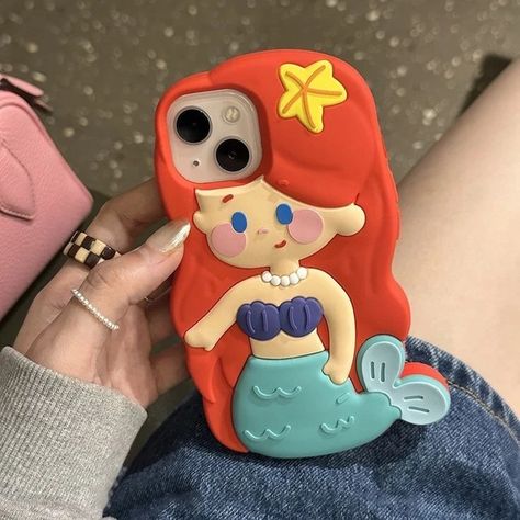 3d Three-dimensional Disney Ariel Princess Phone Case For Iphone 14 13 12 11 Pro Max 14 Pro Anti-drop Soft Back Cover Girl Gift - Mobile Phone Cases & Covers - AliExpress Weird Phone Cases, Princess Phone Case, Novelty Phone, Princess Phone, Disney Ariel, Cover Girl, Phone Covers, Phone Case Cover, Mobile Phone Cases