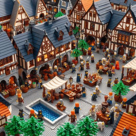 44 AI ideas for Lego MOCs Medieval Kingdom – How to build it Lego Medieval Castle, Lego Medieval, Lego Kingdoms, Castle Layout, Lego Knights, Big Lego, Fantasy Town, Minecraft Survival, Lego Castle