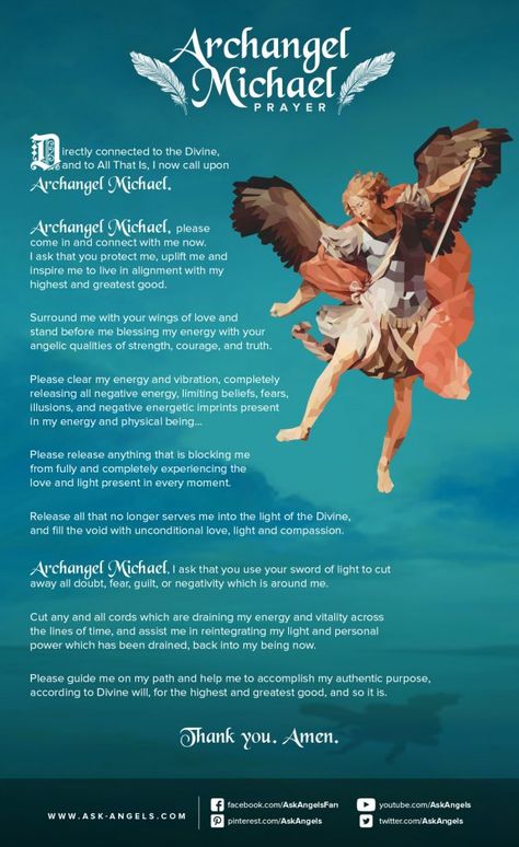 Archangel Michael Prayer Archangel Michael Prayer, St Michael Prayer, Angel Michael, Archangel Prayers, Angel Blessings, Healing Angels, Angel Signs, Archangel Raphael, Angel Prayers