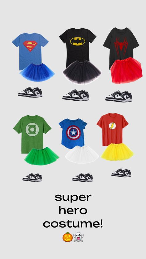 Marvel Day Spirit Week, Cute Super Hero Costumes, Super Hero Dress Up Day At School, Superhero Day At School Outfits, Super Hero Vs Villian Spirit Week Outfit, Superhero Shirt Ideas, Superhero Dress Up Ideas, Super Hero Costumes Diy, Super Hero Day Spirit Week